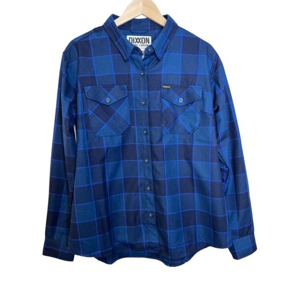 Dixxon Flannel Snap On Form & Function Womens Size XL Blue Plaid Long Sleeve - Picture 1 of 5